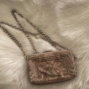 Henri Bendel Snakeskin Crossbody Bag with Chain Strap